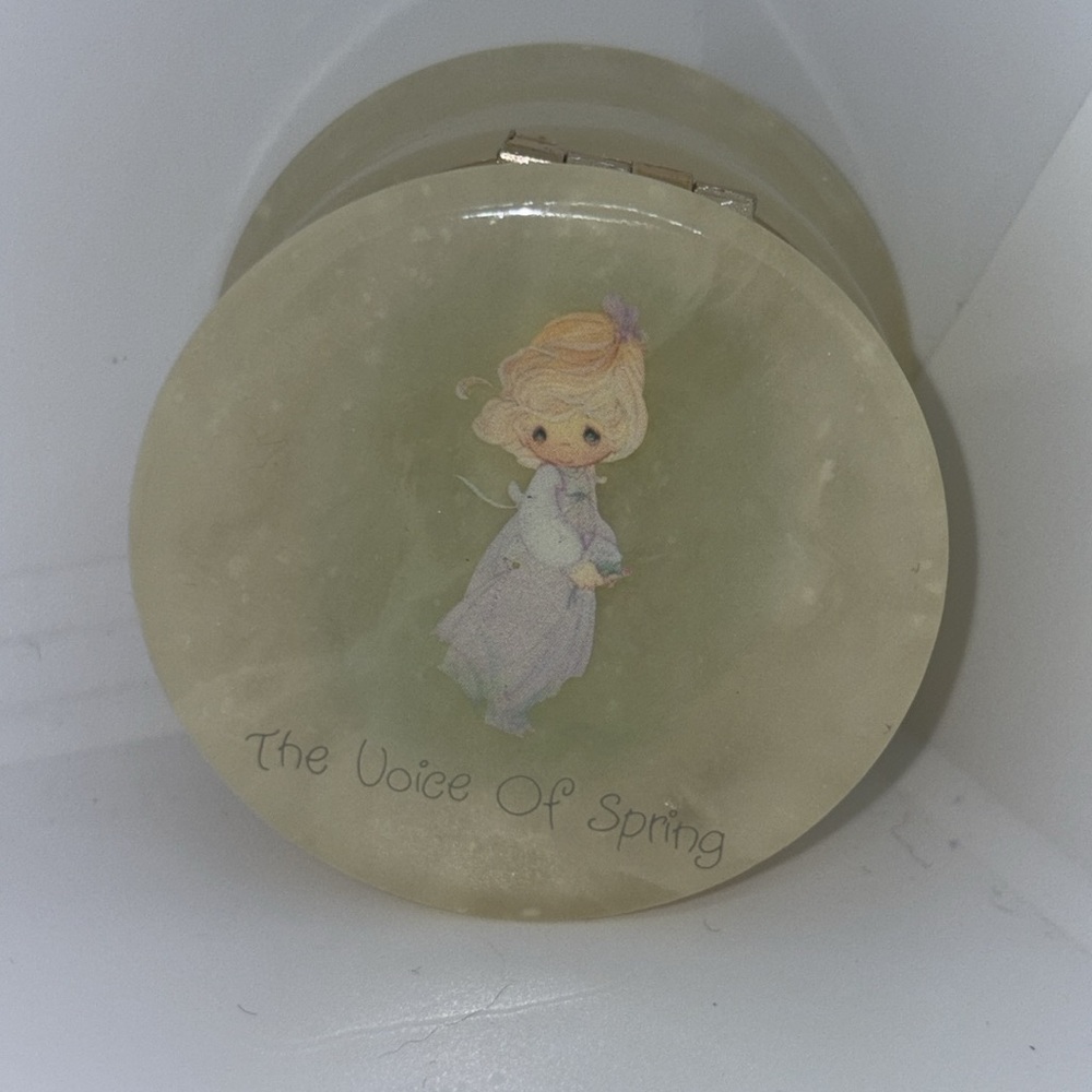 Vtg 1987 Samuel J. Butcher Precious Moments alabaster made in Italy trinket box